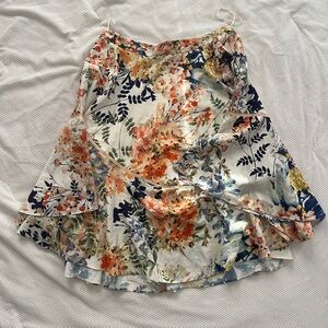 Floral Flare Ruffle Skirt